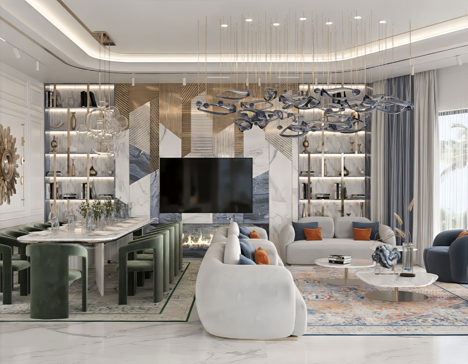 تصميم المنزل وغرفة الطعام