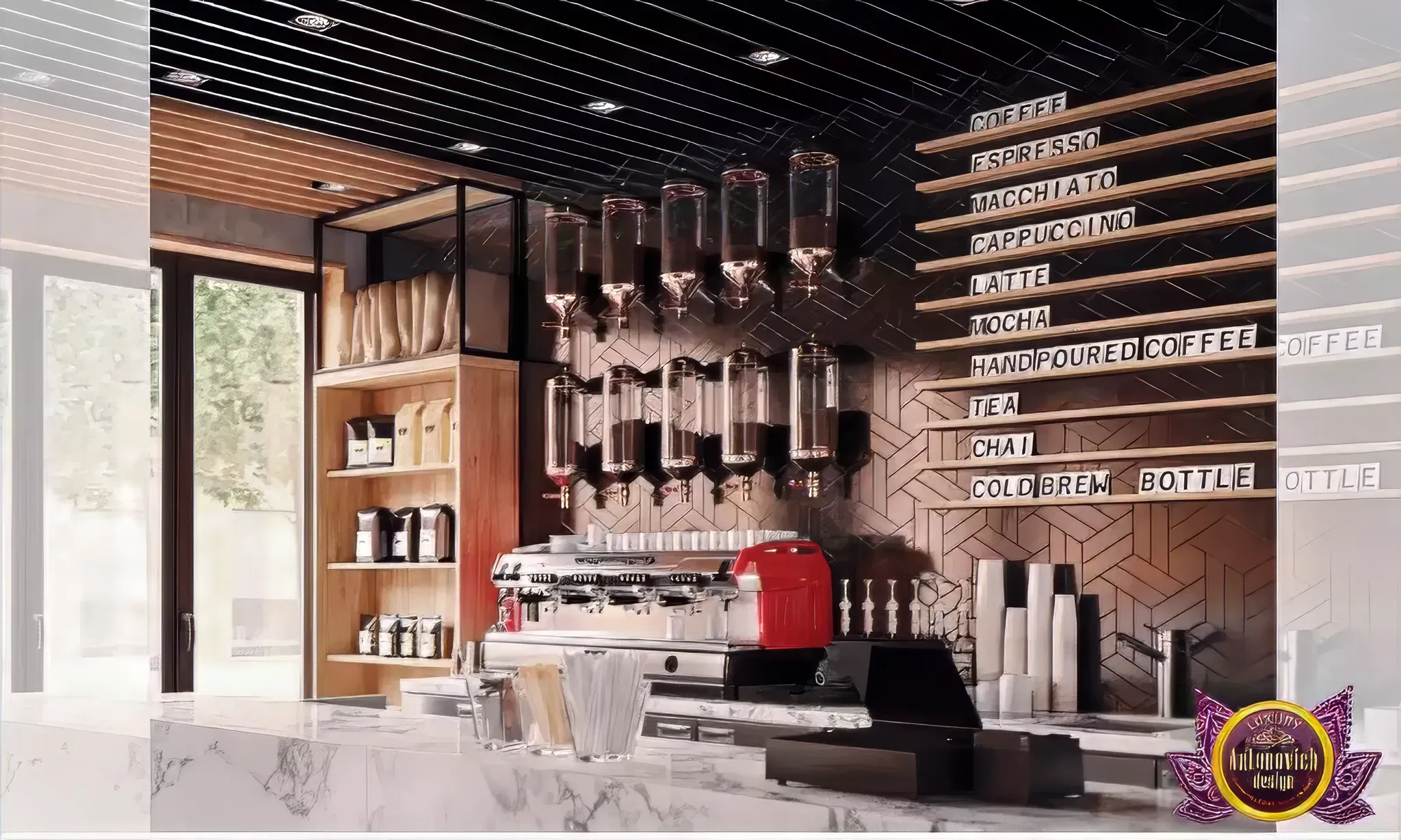 Шикарная современная кофейня