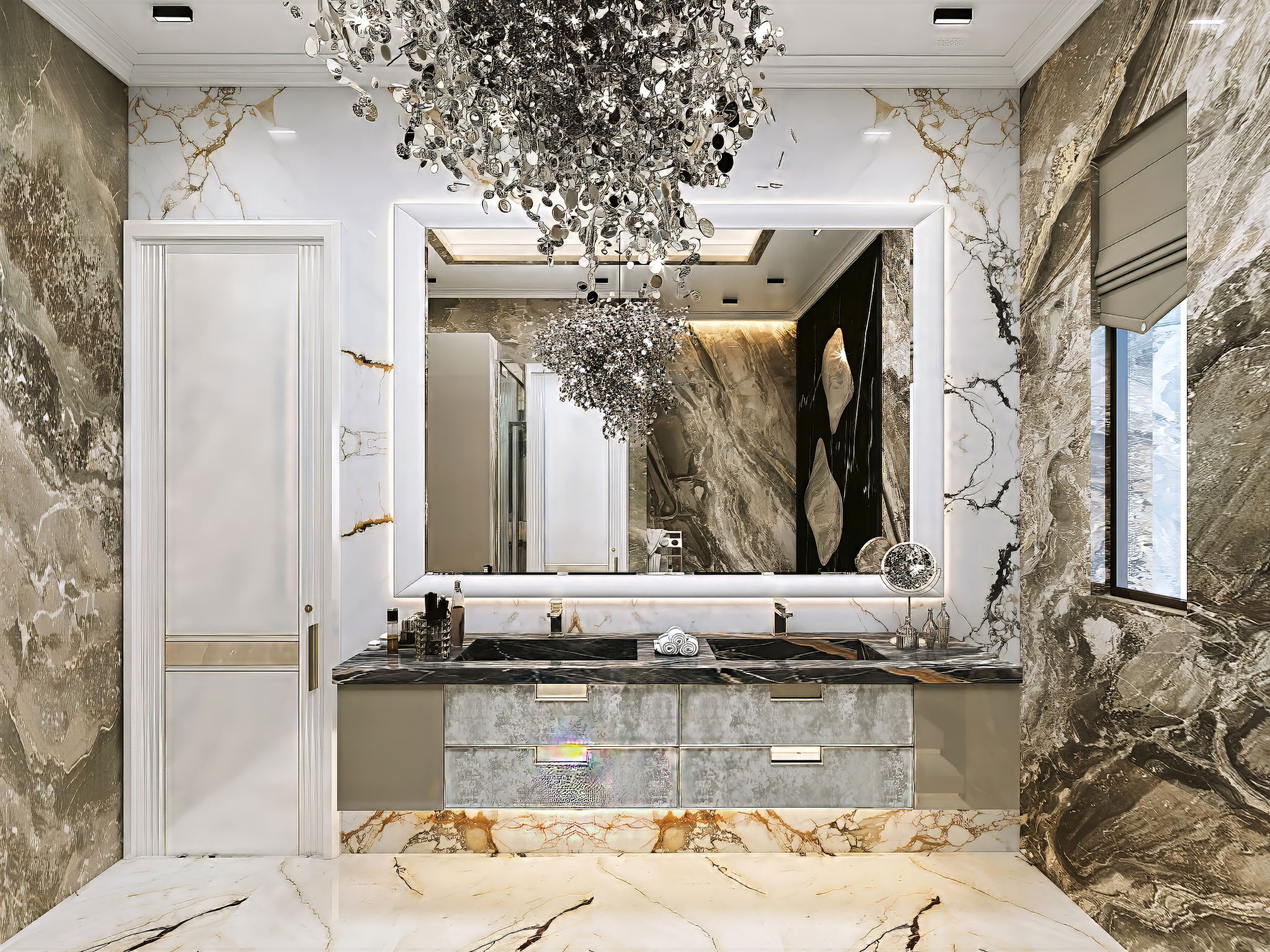 Bathroom with mosaic