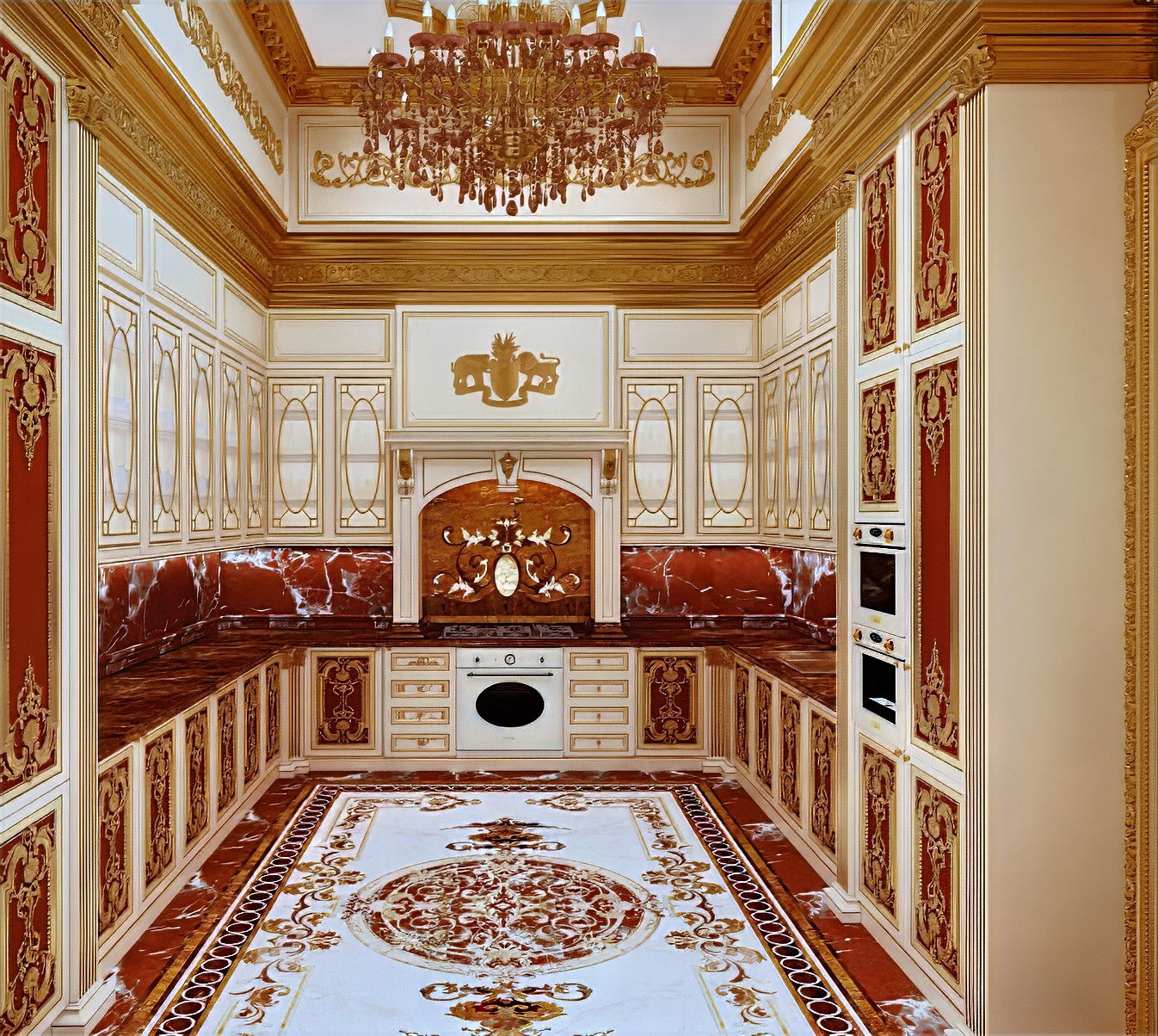 تصميم داخلي كلاسيكي فاخر للمطبخ