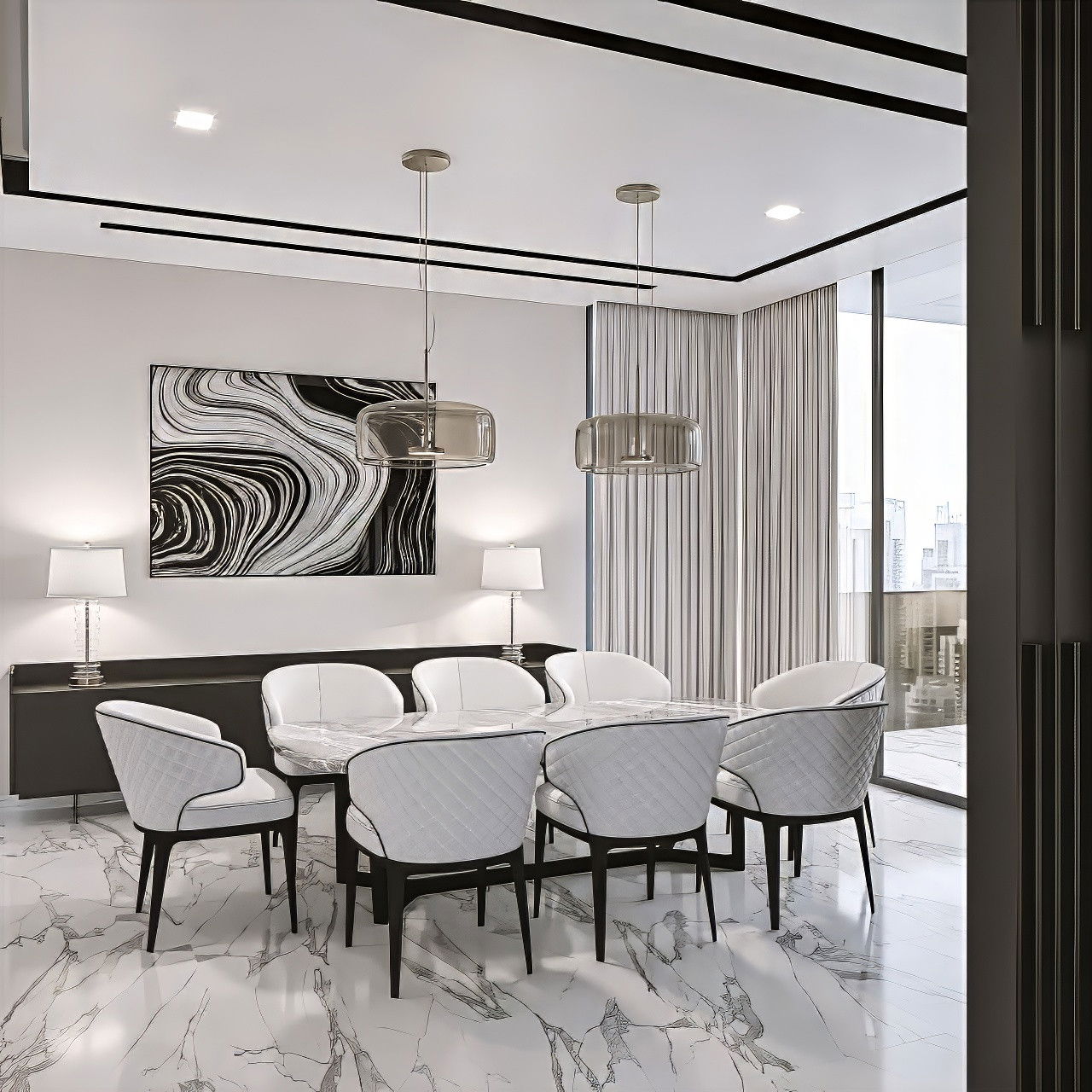 غرفة طعام فاخرة