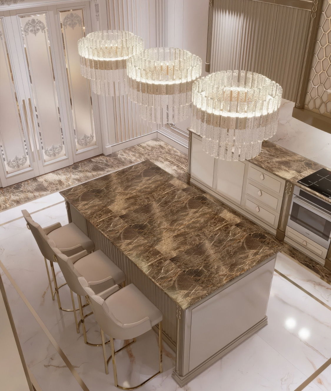 فكرة تصميم المطبخ الكلاسيكي