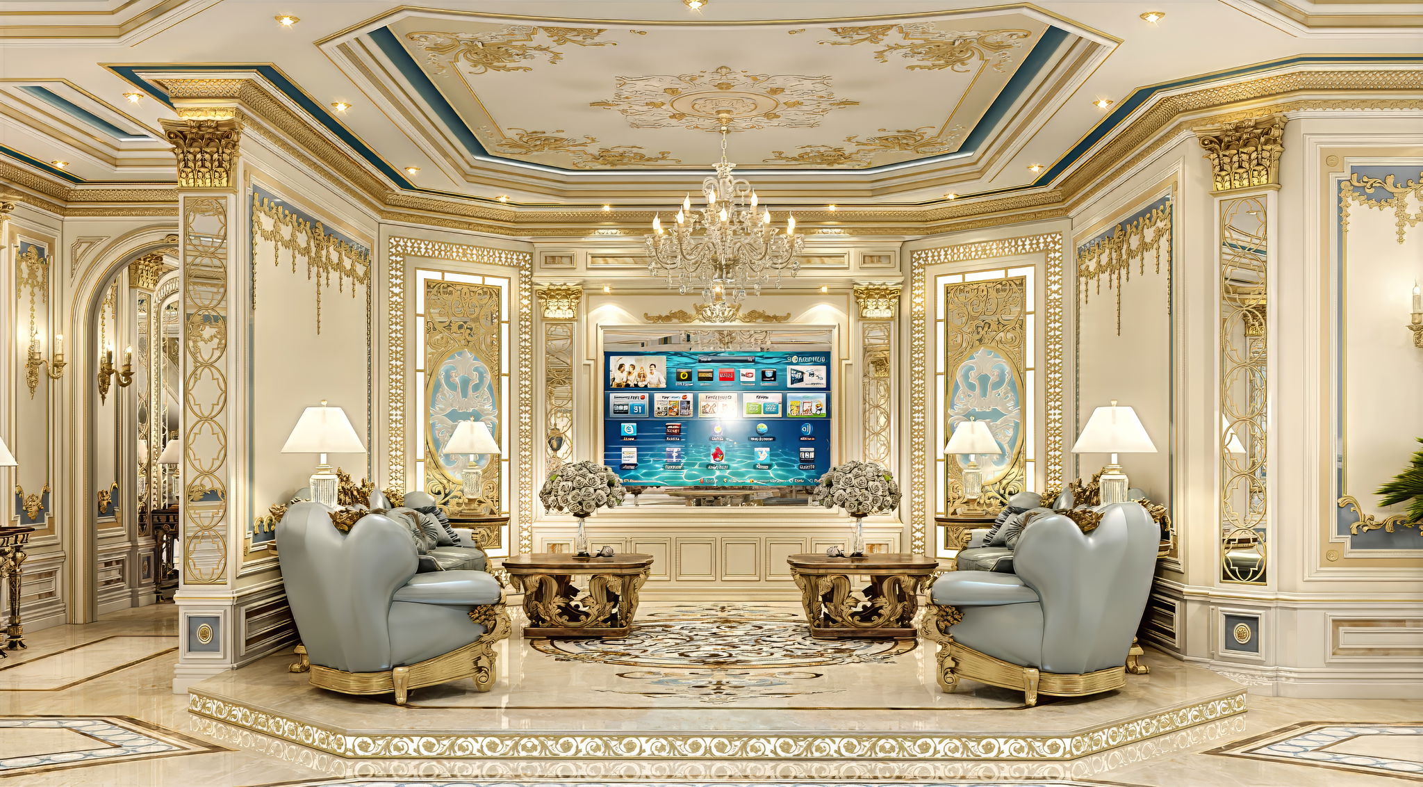 تصميم داخلي لغرفة جلوس الاسرة