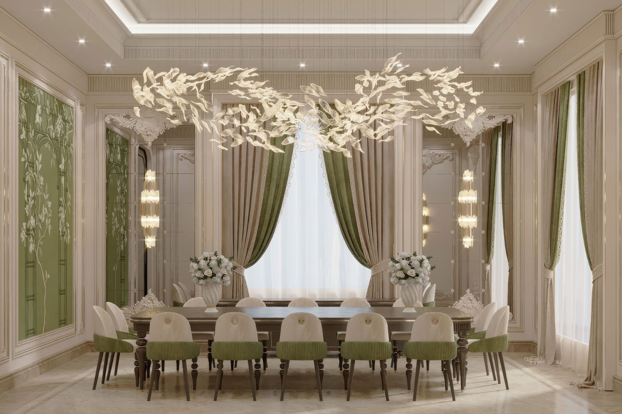 غرفة طعام دائرية عائلية