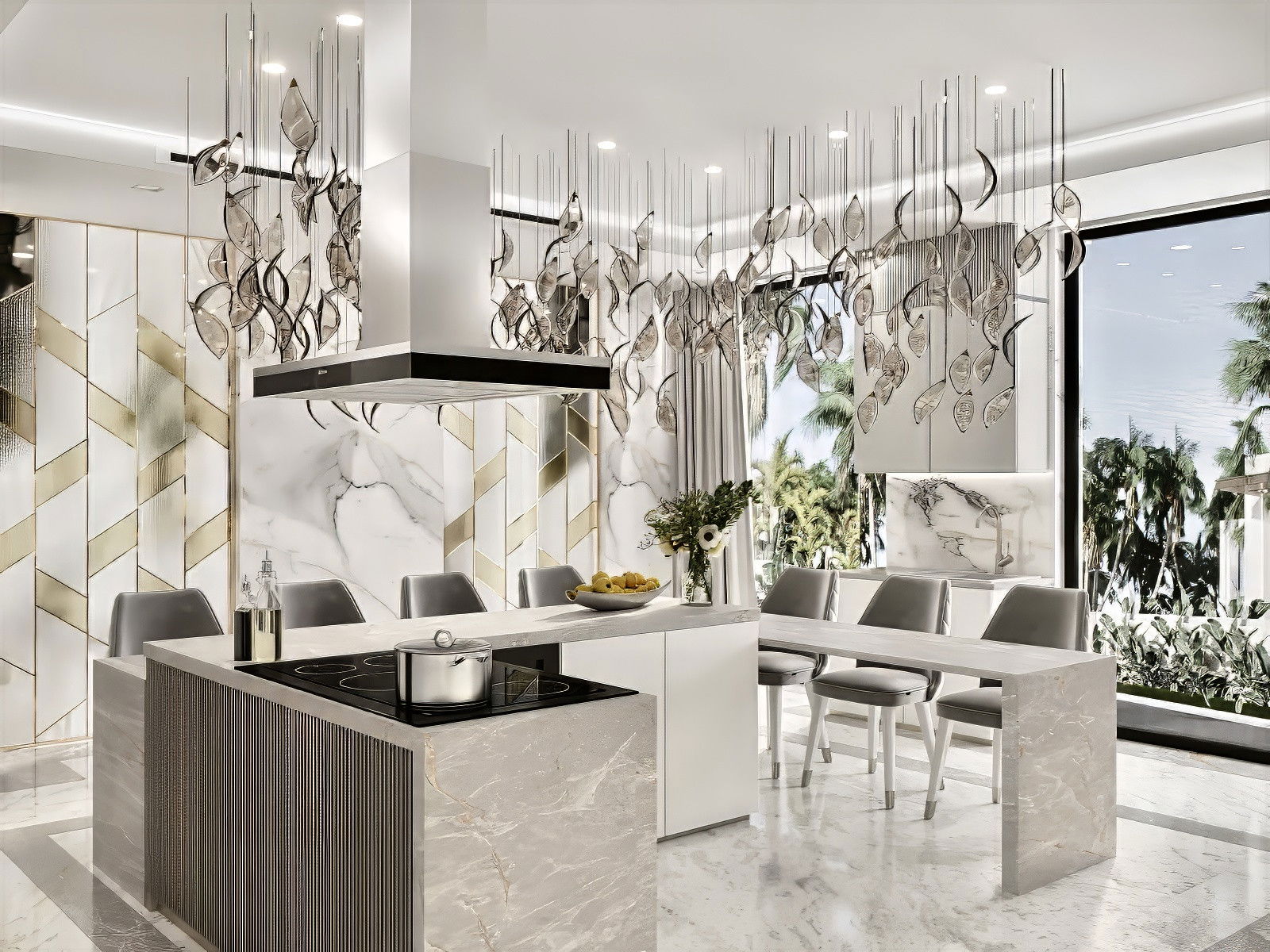 Modern exclusive kitchen interior