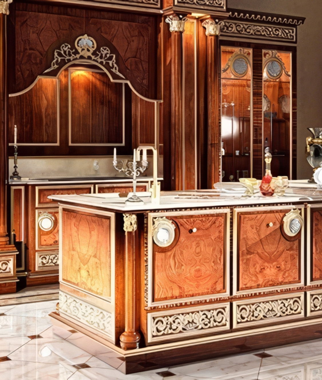 Kitchen interiors in classic style