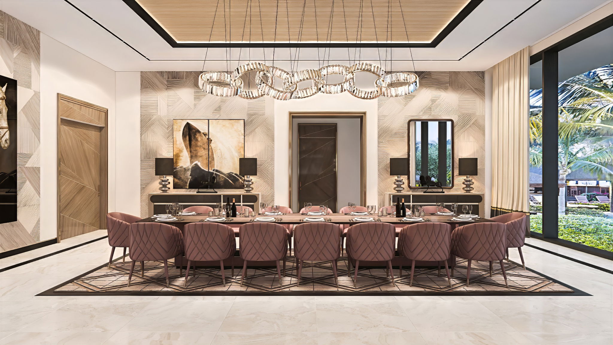 غرفة طعام كلاسيكية فاخرة