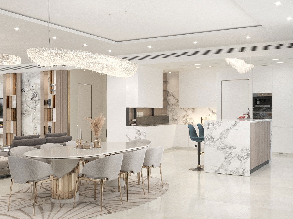 تصميم التصميم الداخلي للمطبخ الدافىء