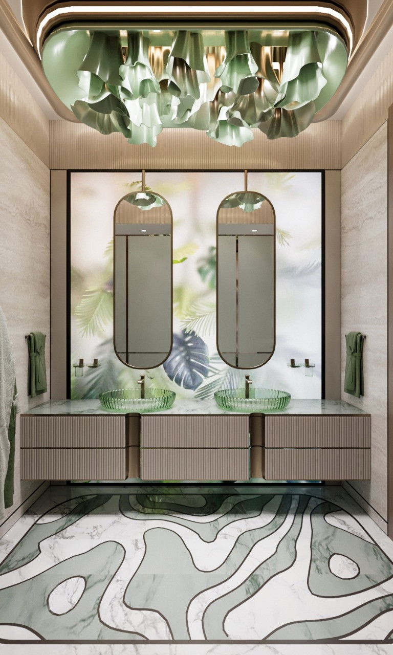 Bathroom Interior in Neoclassical