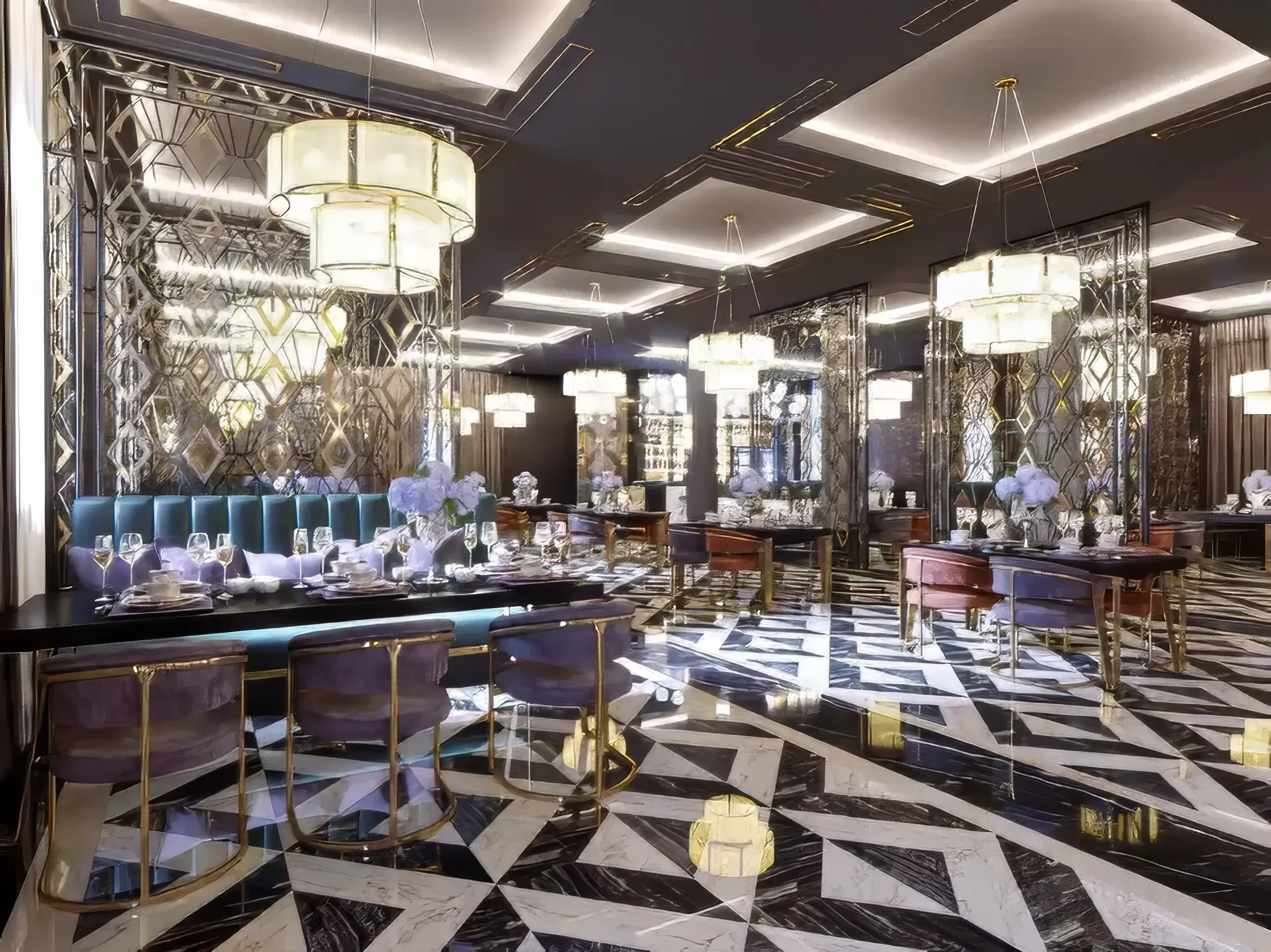 Дизайн ресторана в Дубае: современный роскошный интерьер
