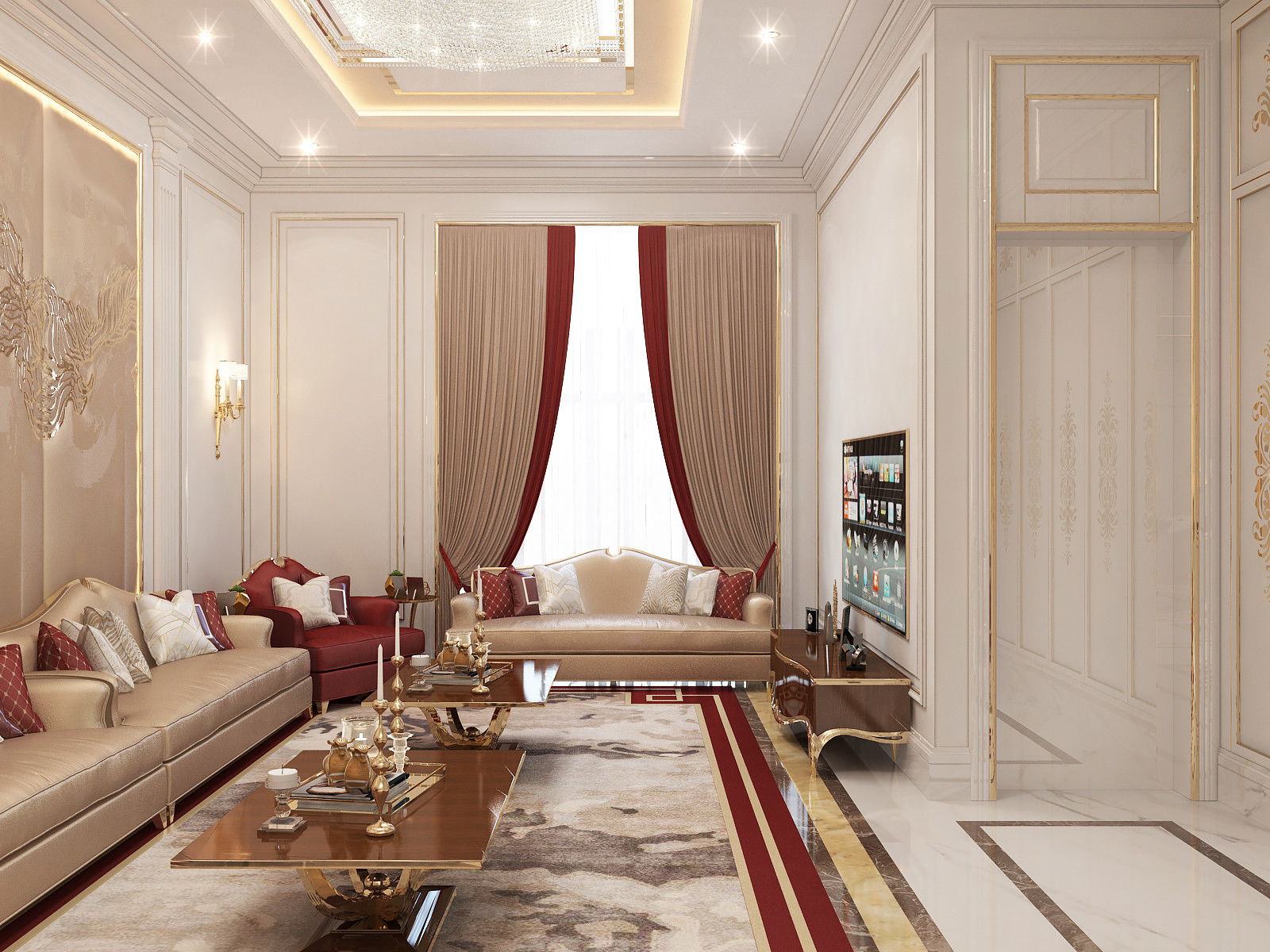 تصميم داخلي فاخر للمجلس العربي