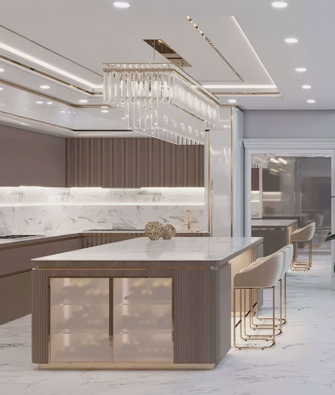 تصميم داخلي للمطبخ لمنزل في دبي