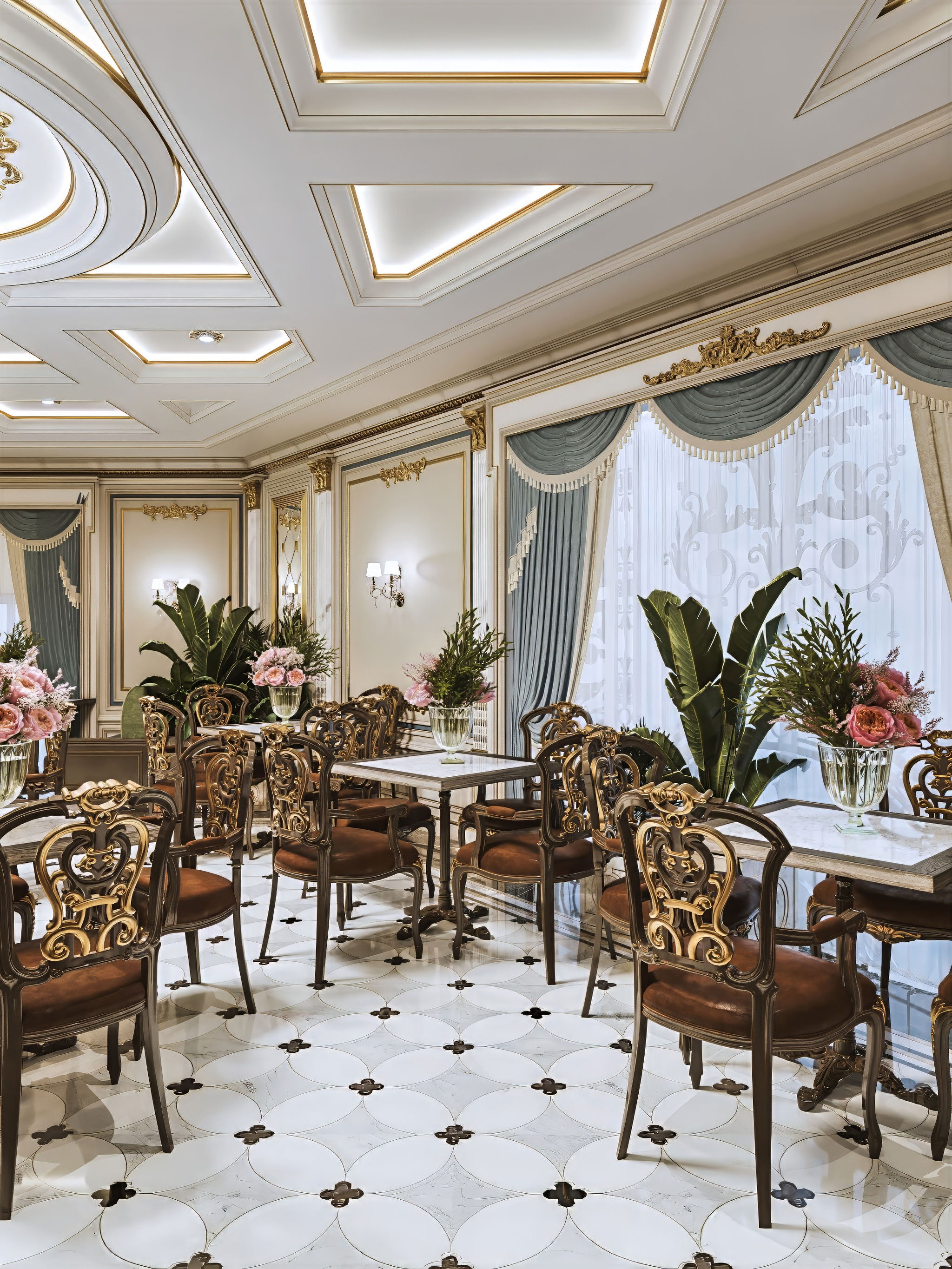 Интерьер ресторана в классическом стиле