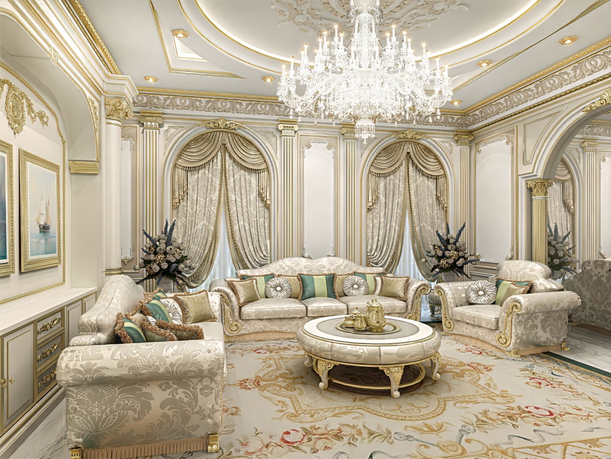 التصميم الداخلي لغرفة الجلوس العائلية