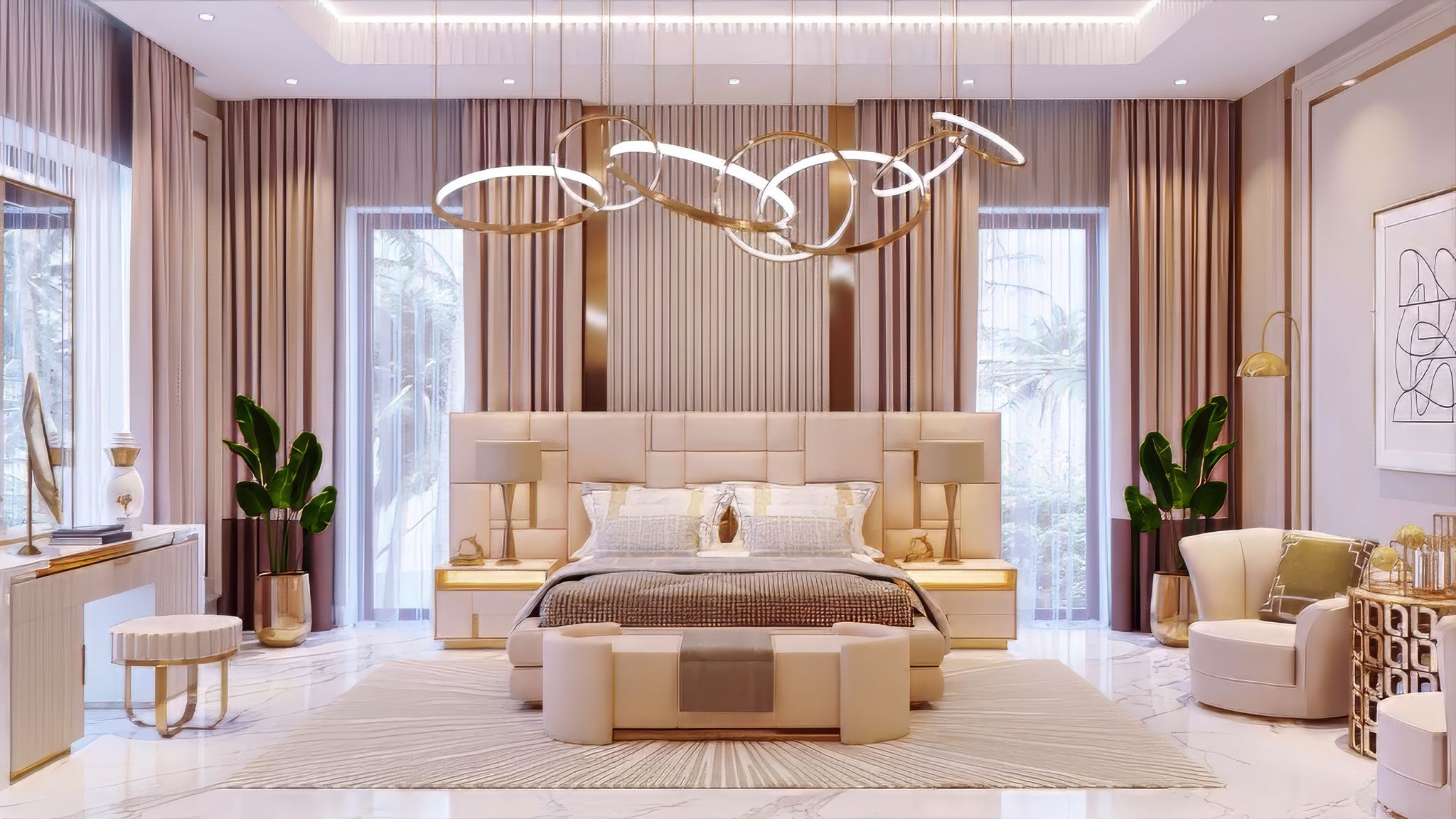 Modern comfortable bedroom