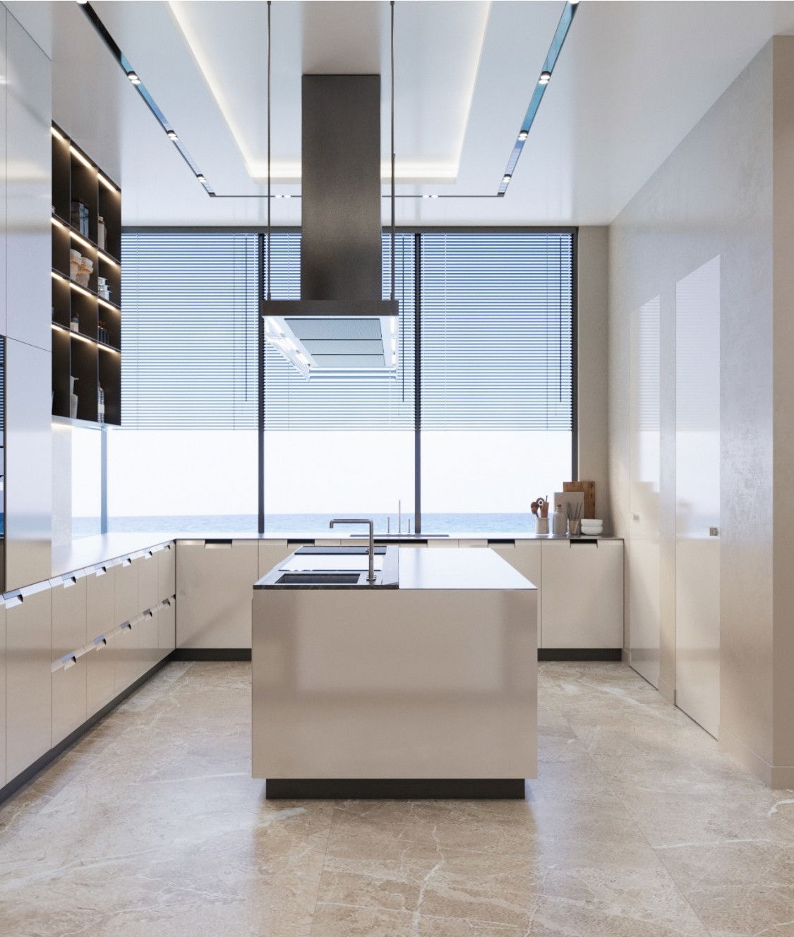 المساحة الفاخرة للمطبخ المريح