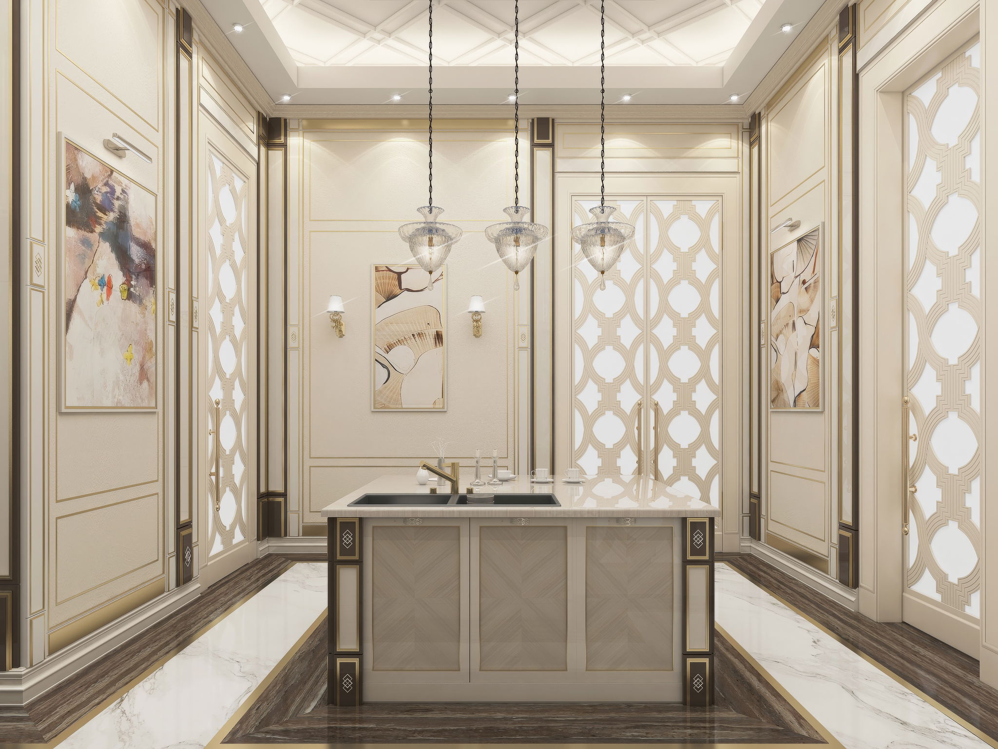 فكرة تصميم مطبخ فاخر حديث