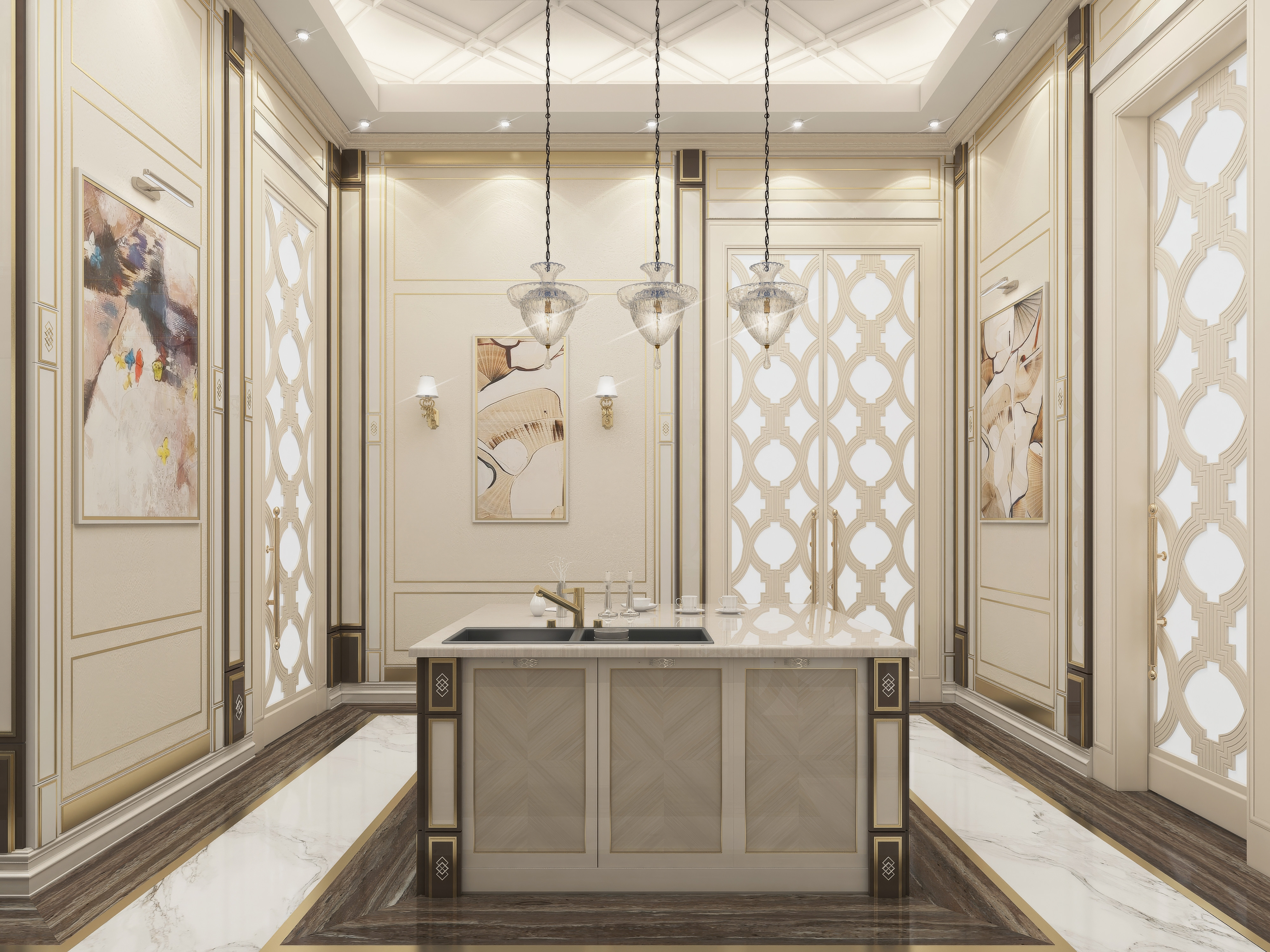 فكرة تصميم مطبخ فاخر حديث