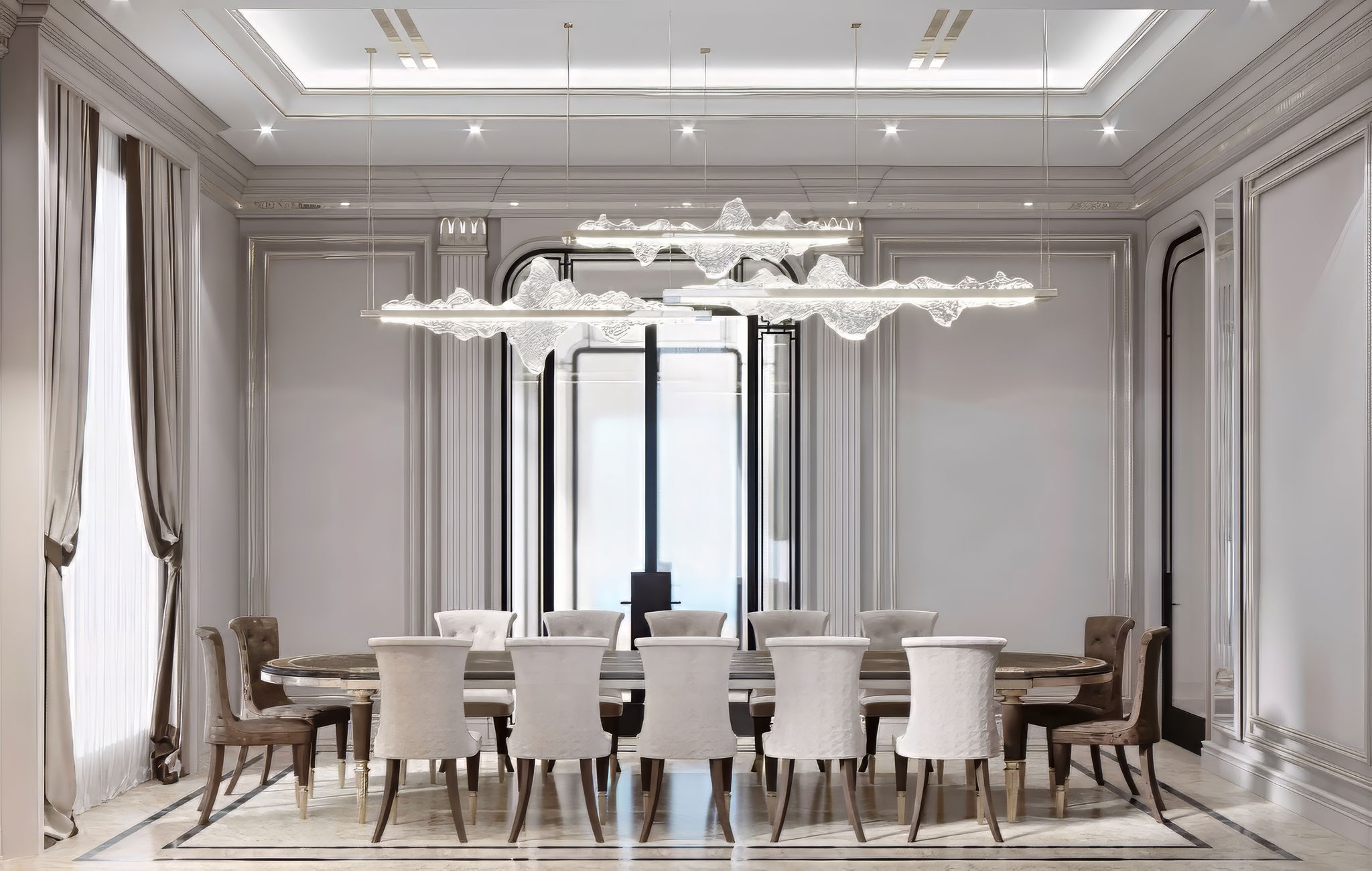 Big villa dining room interior