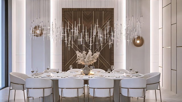 Светлая столовая — дизайн для изысканных приёмов