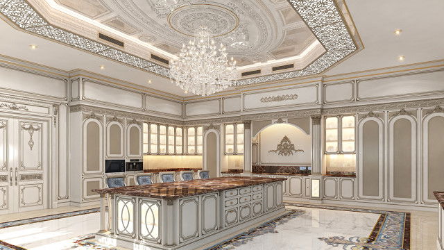 فكرة تصميم المطبخ الكلاسيكي