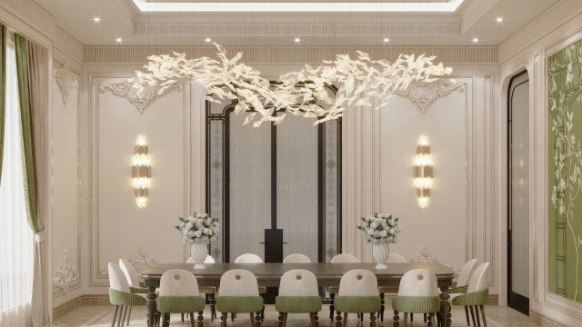 تصميم غرفة طعام كلاسيكية