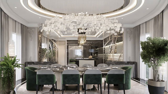 تصميم داخلي لمنطقة طعام صغيرة