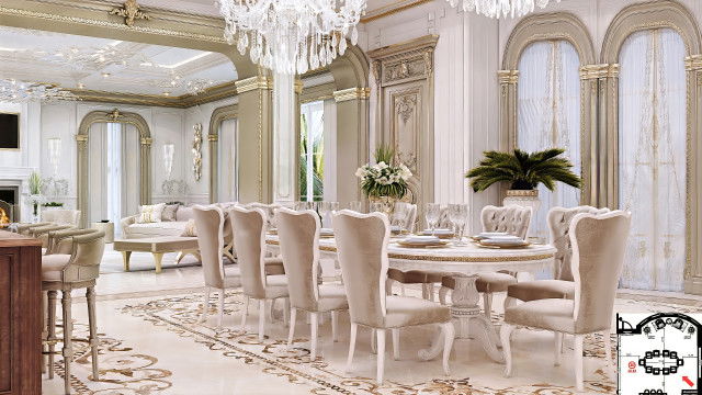 غرفة طعام كلاسيكية راقية