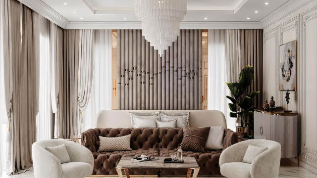 التصميم الداخلي الفاخر لغرفة النوم في دولة الإمارات العربية المتحدة