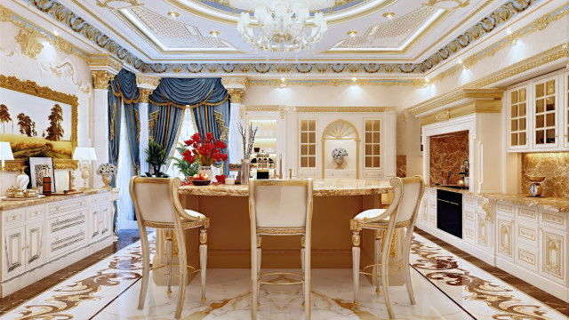 تصميم داخلي لمطبخ الاسرة
