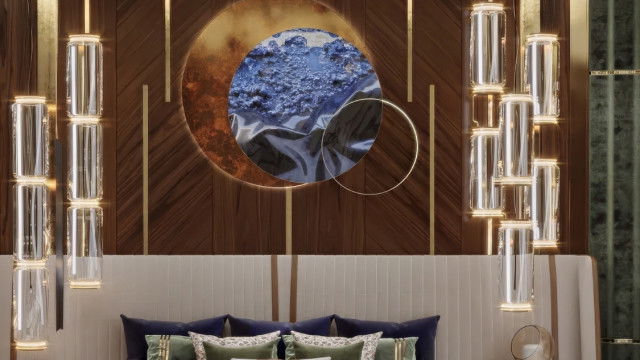 تصميم غرفة نوم إبداعي لفيلا في كمبوديا