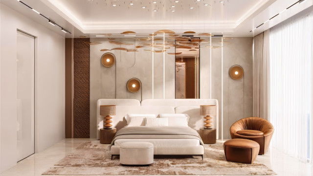 Bright bedroom - elegant interior design