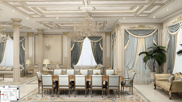 Luxury villa dining room