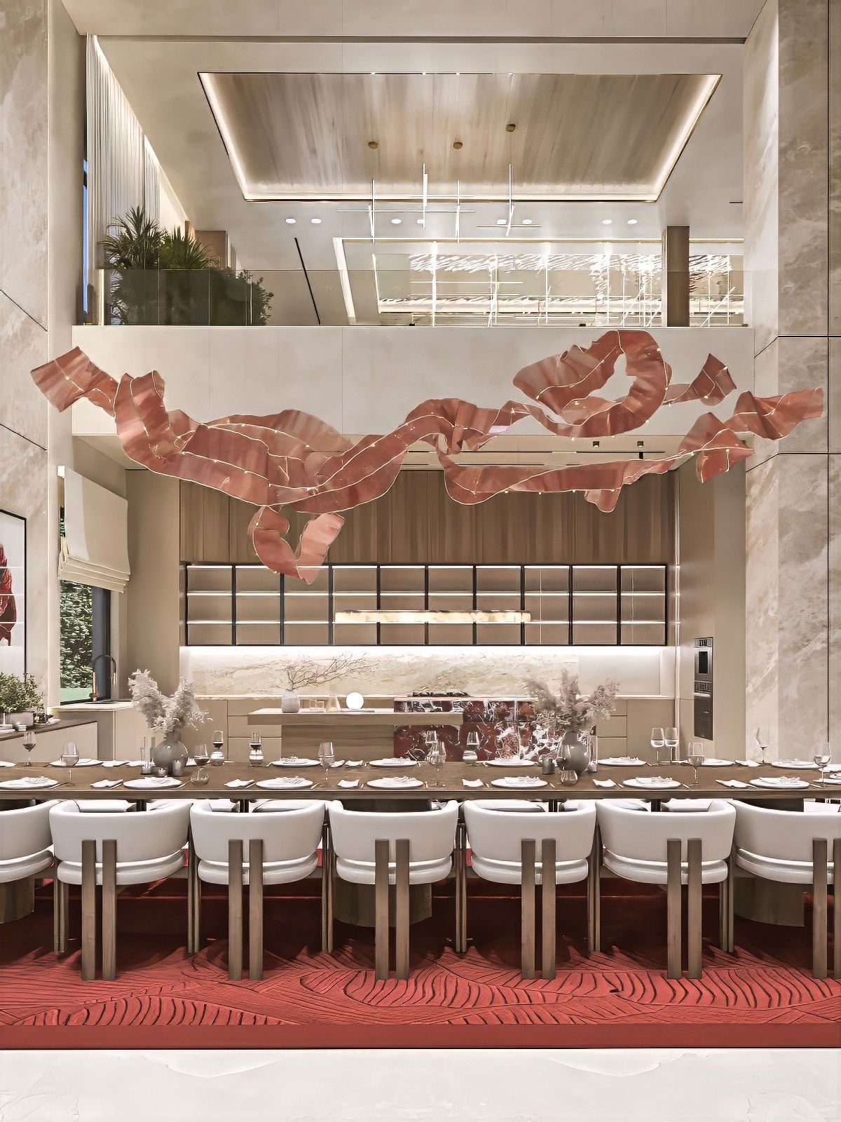 Gilded dining room interior