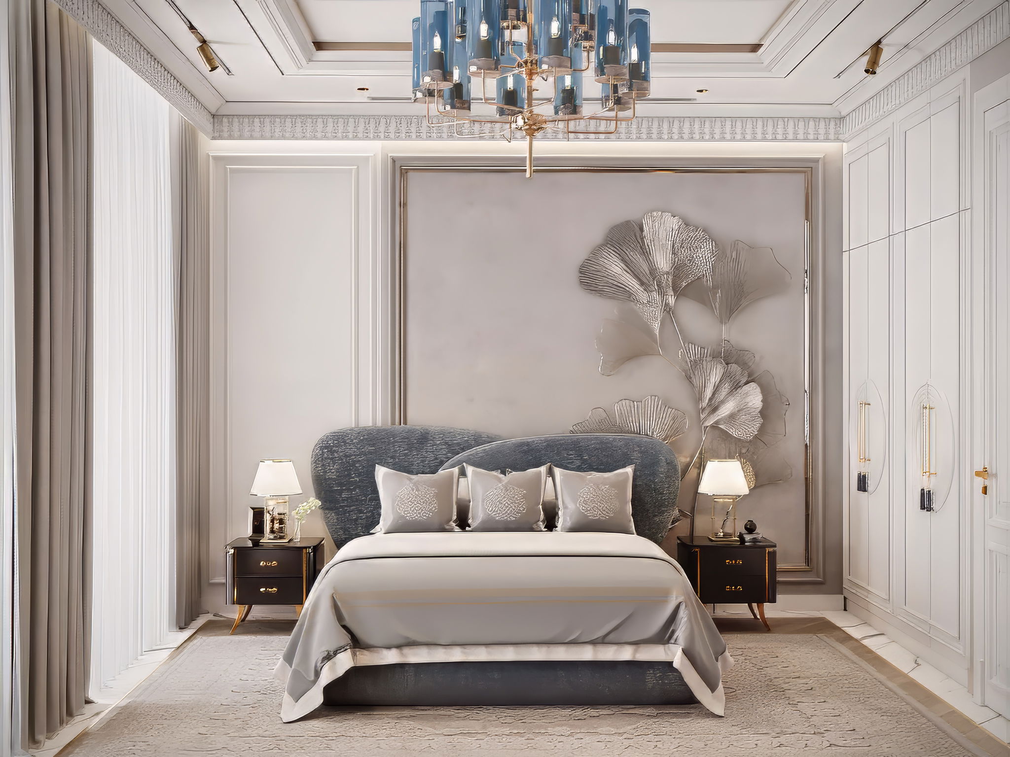 Интерьер главной спальни — роскошный современный дизайн