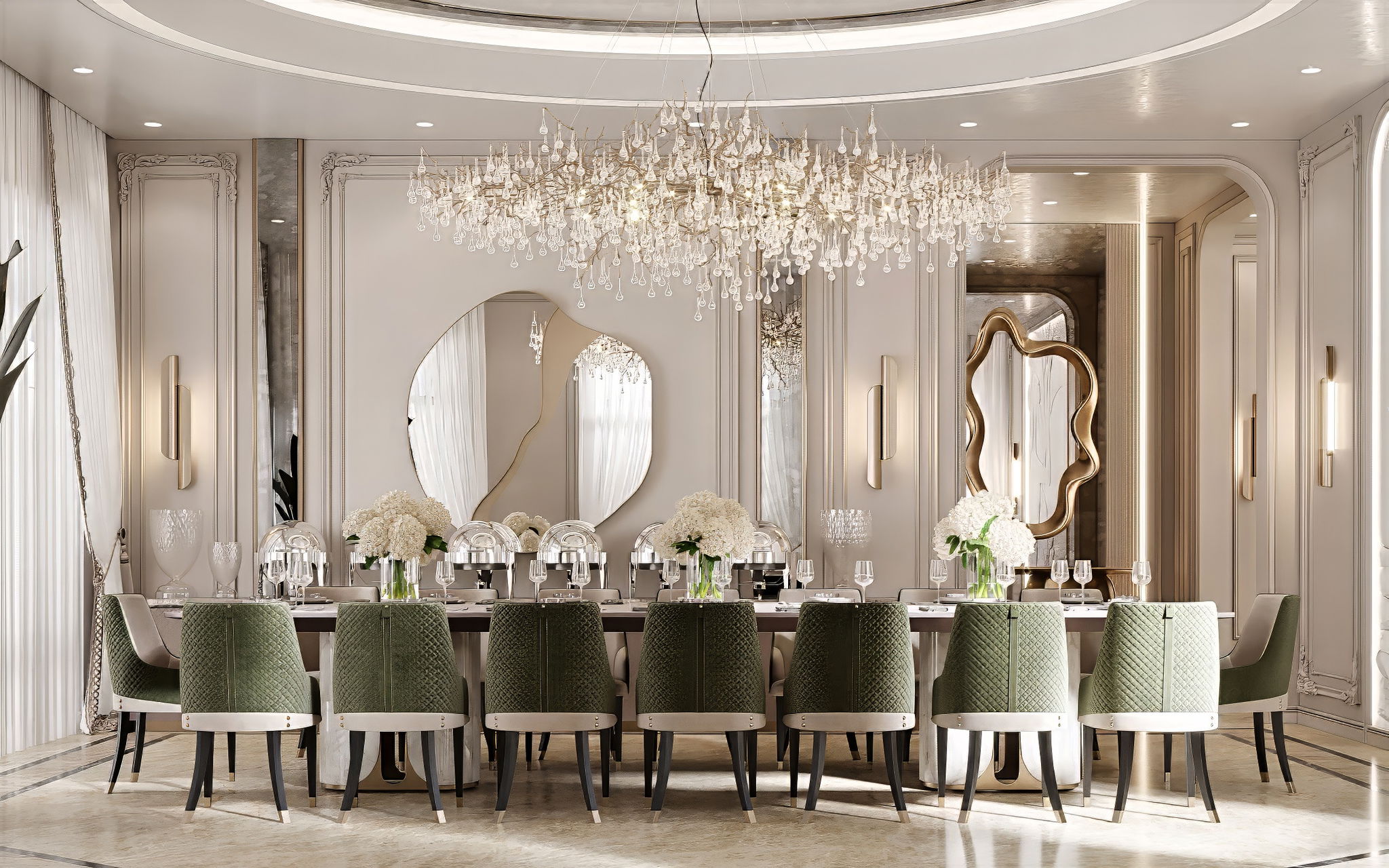 غرفة طعام بتصميم كلاسيكي