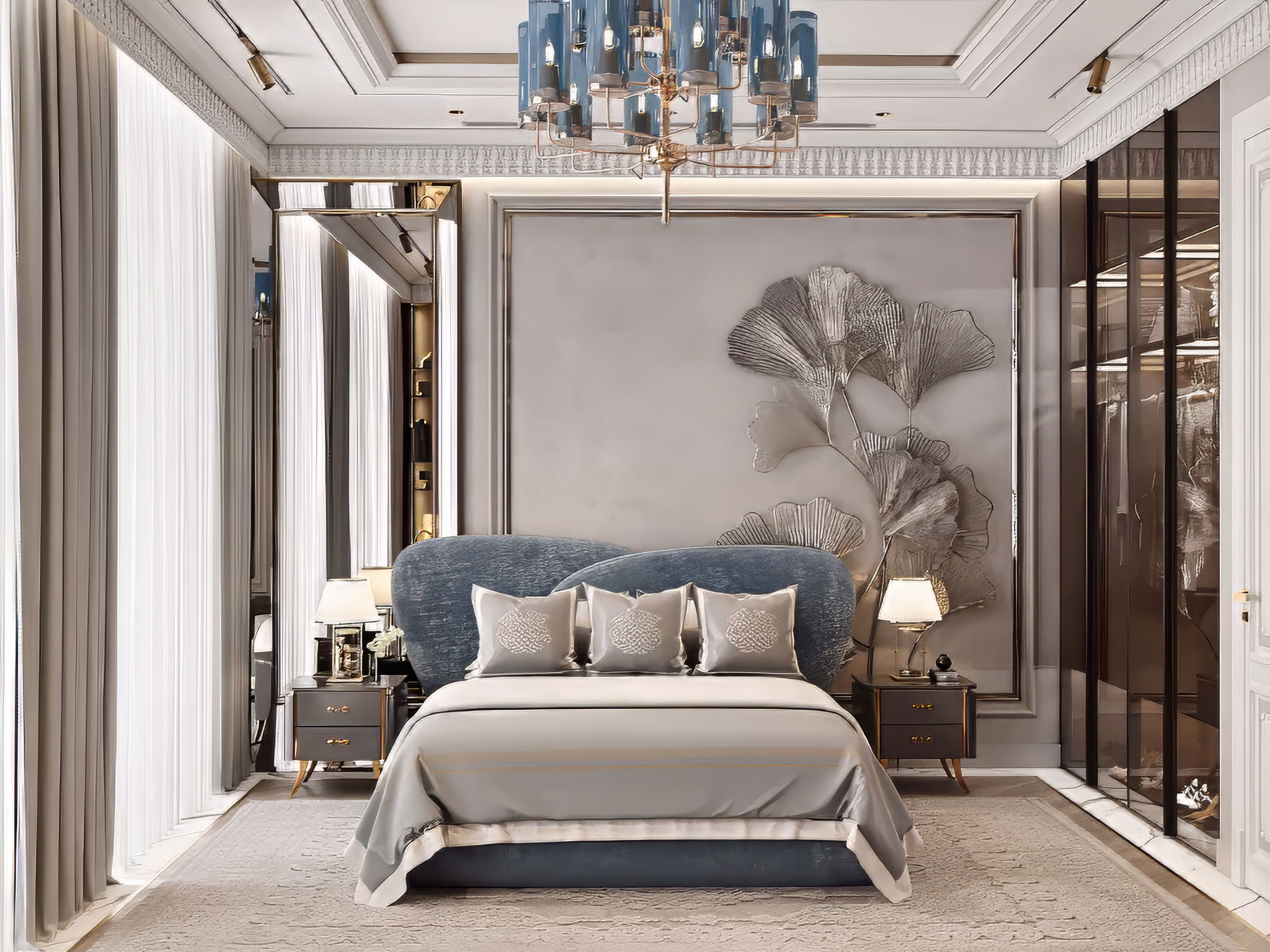 Роскошная современная спальня — дизайн и интерьер