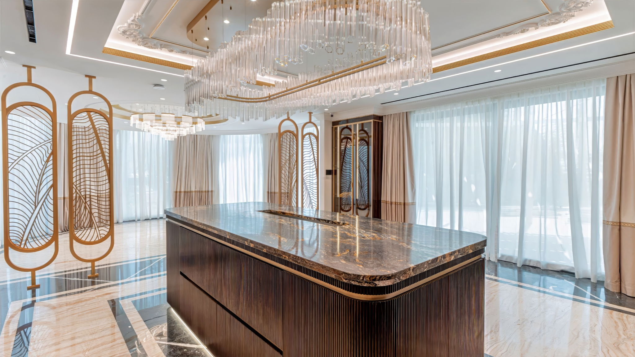 Exquisite Interior Fit-Out for Palm Jumeirah Villa Renovation: Premium Marble Installation Expertise