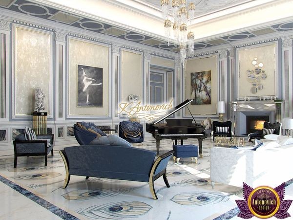 Luxurious living room designed by UAE's top interior design company