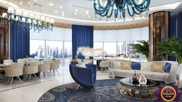 Luxurious living room designed by Dubai's top interior design company