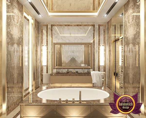 Elegant freestanding bathtub in a spacious bathroom