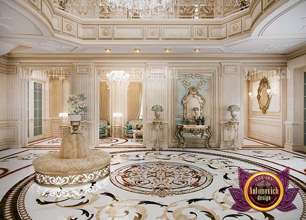 Classy hallway with a stunning mirror and console table