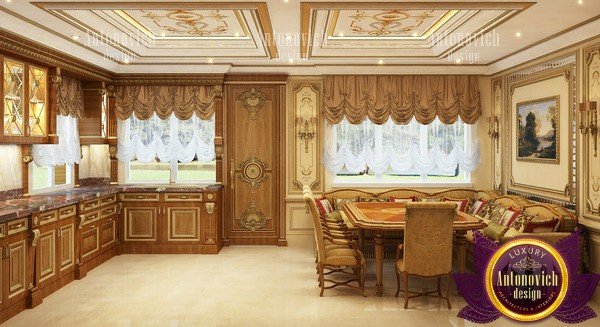 Charming traditional kitchen with a statement island and open shelving