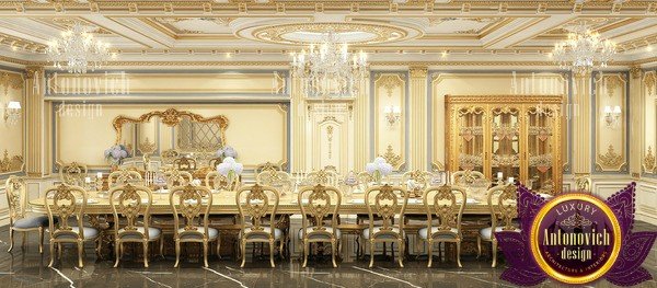 Exquisite dining room with plush upholstered chairs