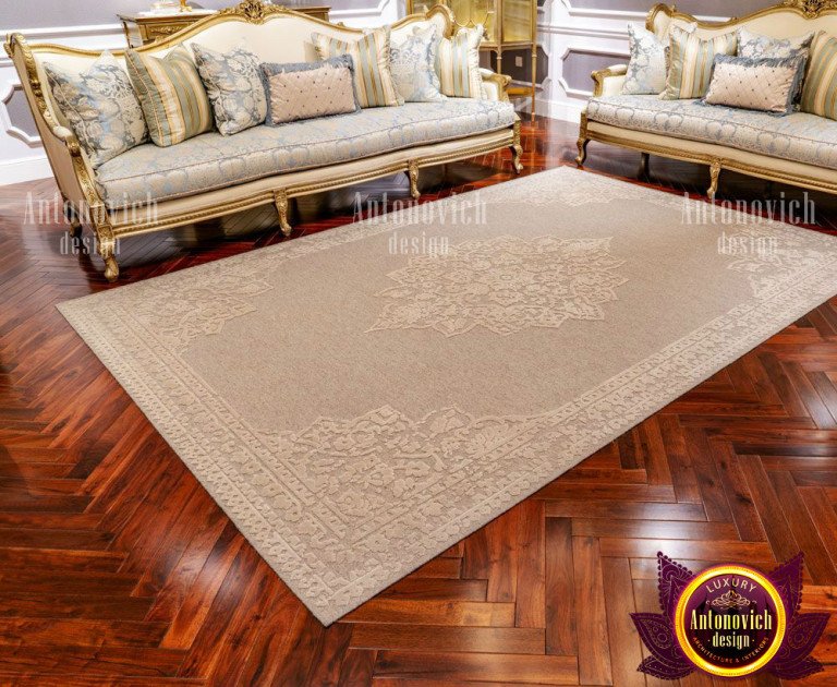 Elegant floral motifs on a traditional carpet