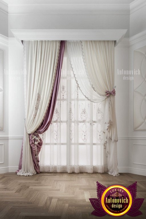 Elegant organic cotton curtain in a cozy living room