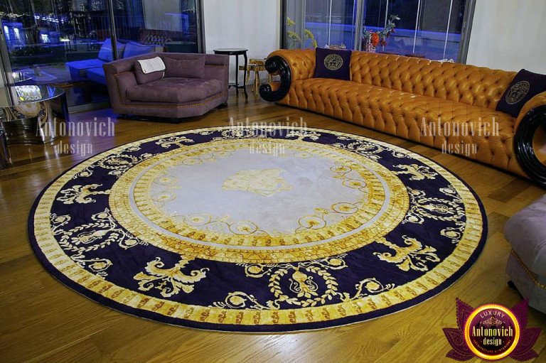 Colorful round carpet adding vibrancy to a playroom