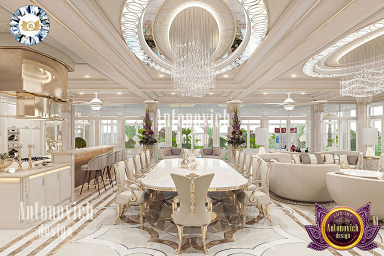 Antonovich-designed dining room with exquisite furniture