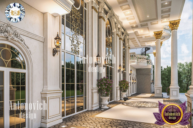 Opulent palace interior with grand staircase