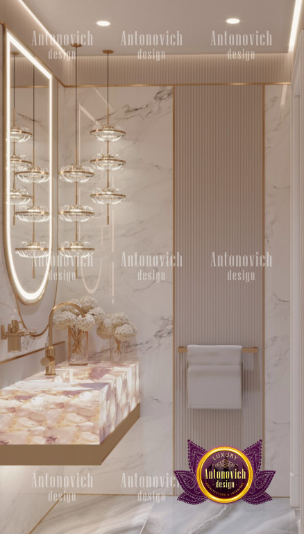 Modern and opulent bathroom vanity in a Dubai residence